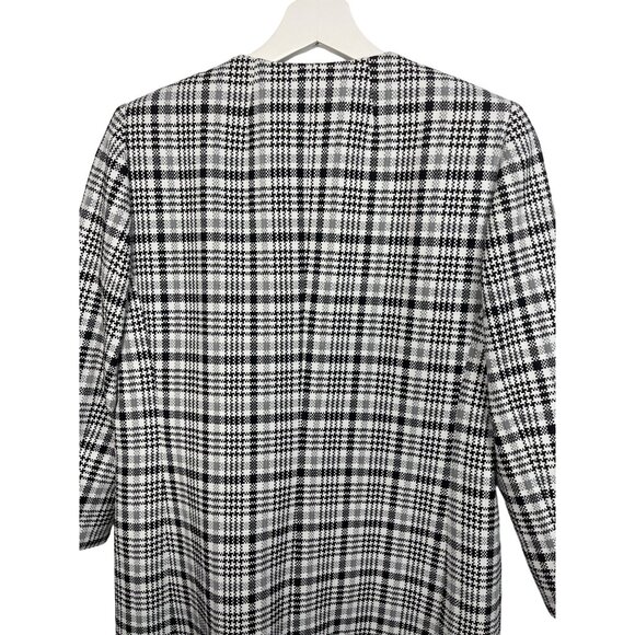 Alex Marie Plaid Long Jacket Women’s Size 4 Gray Black Check Classic Preppy - Picture 11 of 13